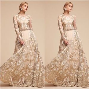 BHLDN Terani Couture Metallic Embroidery Dress